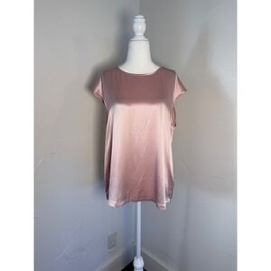LILYSILK Pale Pink 100% Mulberry Silk Short Sleeve Blouse M NWT 293363